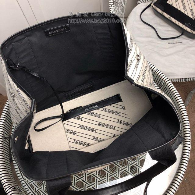 Balenciaga女包 巴黎世家最新款斜條紋字帆布包 Balenciaga斜條紋字新版一行字 大號手提包  csbl1182